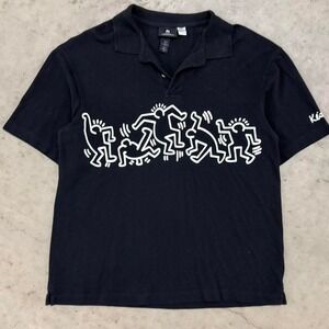 Keith Haring H&M Art Polo Rugby Shirt Sz Medium